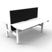 1800Mm Workstation With Screen And Cable Tray Natural White And White
