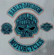 Harley Davidson Patches iron on / sew on vests and jackets Skull Patch Set Of 5