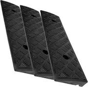 3pcs Threshold Pad Driveway Ramps for Car Driveway Guard Rubber Bump Cable Ramp Drive Over Cable Protector Black Rubber
