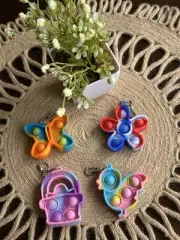 Spring pop it keychain - Sensory Toy for Kids with ADHD & Autism- 4 Pieces/boys