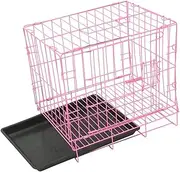 BESPORTBLE Pet Dog Cage Dog Kennel Dog House Dog Crates Metal Dog Cage Rabbit Carrier Cage Dog Cages Cage for Dogs Folding Dog Crate Small Dog Crate Travel Dog Crate Pet Cage Iron Wire Pink