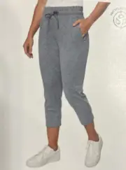 Modetta Capri Jogger XL Space Dye Gray Comfy Lounge Work Out Gym Walking Pants