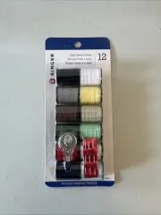 NEW SINGER Polyester Hand Sewing Thread Spools 12 Spools w/Needles & Threader