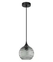 Marble Smokey Black Wine Glass Pendant