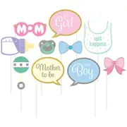 Baby Shower Boy or Girl Photo Booth Props 10 Pack