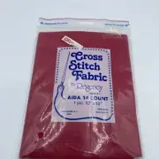 Regency Mills Aida Cross Stitch Fabric Red 12" x 18" 100% Cotton New 14 Count