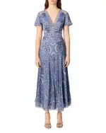 Maje Patterned Flowing Maxi Dress