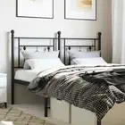 Black Metal Double Headboard 137cm Modern Bed Frame Stylish Bedroom Decor