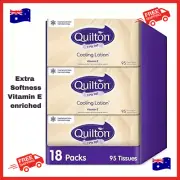 Quilton Cooling Lotion 3 Ply 95 Tissues Pack, 18 Packs Tissue