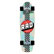 Rad Board Co Complete Skateboard Retro Roller Checker Stripe Holographic 7.9in