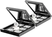 Ipetboom 2 Sets Makeup Palette Cosmetic Lipsticks Empty Lip Gloss Tubes Sponge Reusable Setting Wipes Blusher Holder Perfumes Makeup Pallet Decants Empty Palette Clear Black Plastic