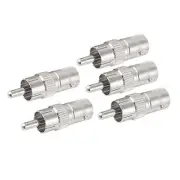 5 Pcs BNC Female to RCA Male RF Coax Connector for CCTV Camera