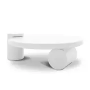 Nando 100cm Modern Abstract Coffee Table White