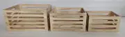 Set 3 Natural Wood Crates 40x22cm