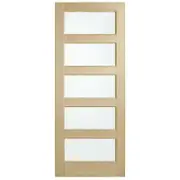 Corinthian Blonde Oak Translucent Glass Entrance Door AWO5G - 920mm x 2040mm x 40mm