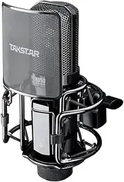 TAKSTAR XLR Condenser Microphone with 34mm Gold-Plated Large Diaphragm, High Sensitivity Cardioid Studio Mic for Recording, Podcasting, Streaming, Voice Overs, Singing, Gaming (PC-K850)