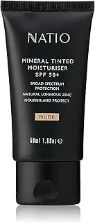 Mineral Tinted Moisturiser SPF 50+ - Nude 50g - Vegan Luminous Tinted Moisturiser - Made in Australia