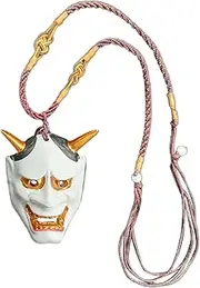 [Generic] Ghost Face Charm, Traditional Japanese Face Covering Pendant, Creative Ghost Face Jewelry For Halloween Festival Ornament