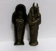 Egyptian Anubis Sarcophagus God of the Dead 5.5" Coffin & 4" Mummy Figurine