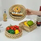 Vegetable Food Woven Basket Bread Fruit Pastry Plate Bamboo Fruit Basket