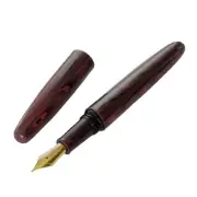 WANCHER Dream Fountain Pen Makoto Ebonite Marble Red Cigar ShapeEF Gold Plated