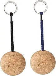 Generic 2pcs Floating Keychain for Water Sports Buoyant Wood Ball Keyring for Kayaking and Boating Lightweight Outdoor Adventure Accessory Stylish and Portable Key Ring