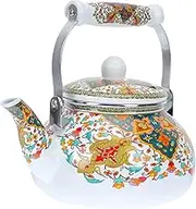 KICHOUSE 1Pc Enamel Teapot Premium Thickened Kettle for Tea Heat Resistant Design for Kitchen Compatible with Gas Induction Cookers Stylish and Easy to Clean