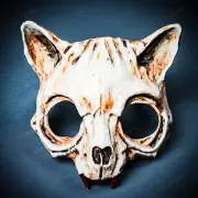 Vampire Cat Skull Masquerade Mask Bone Texture Halloween Costume Scary Cat Mask