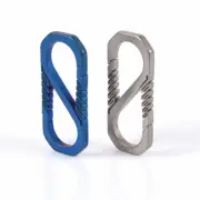 Hot Outdoor TC4 Titanium Lightweight Key chain Carabiner w/ Key Ring Hang Buckle