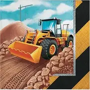 Creative Party Big Dig Construction Paper Disposable Napkins (Pack of 16) (UK Size: One Size) (Multicoloured)