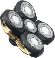 5 Head Shaver Head, Replacement Shaving Head for Shaver, Easy to Install Electric Shaver Head, 4D Rotary Cutting Head Double Ring Blade, Universal for 5 Head Shavers.
