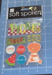 Picnic BBQ Grill Cookout Food Scrapbooking Stickers By Soft Spoken