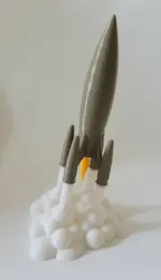 3D Printed Rocket Model, Scifi Space Rocket, Aerospace & Science Decor Size 7.6"