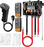 GMURA Pre-Wired Winch Control Box Kit, 12V 500A Winch Solenoid Contactor Relay & Wireless Winch Receiver & Remote Control & Hand Control & Jumper Cables, for 8000lbs-17000lbs ATV UTV Trailer Winches
