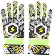 Yomiyuyr Goalkeeper Gloves, Kids Soccer Gloves, Collision Control Palms, Latex Grip Zones, Yellow Tones, Size 5, for Youth Football Practice Protection
