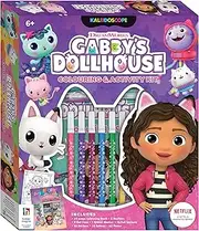 Hinkler Super Gabby's Dollhouse 64-Page Colouring Book Kit with Markers, Stickers, Tattoo Sheet, and A3 Poster
