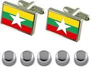 [Select Gifts] Shirt Dress Studs Myanmar Flag Cufflinks