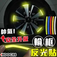 在飛比找蝦皮購物優惠-◀KOOCR8酷創▶【稜鏡反射】單色 輪框貼 反光貼 輪框貼