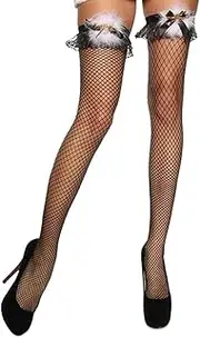 [CanB] Women’s Fishnet Thigh High Stockings Costume Party Tights Stockings Mesh Bells Sexy Socks Christmas Stockings