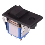 7646AB Black On-On Snap-In Rocker Switch DPDT 4A 30VDC