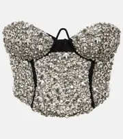 [Area] Area Crystal-embellished corset top AU 14 silver