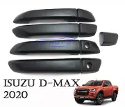 Black Door Handle Cover Trims Fit Isuzu Dmax D-Max 4 Door Double Cab 2020 Basic