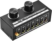 6-in-1-out Audio Signal Selector Switcher, 6 Input&1 Output Source Selection Switcher Audio Signal Selection Switch for Headphones and Speakers with Volume Control