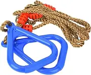 A Pair of Adjustable Plastic Children Swing Gym Fitness Exercise Sports Hanging Ring with Rope (Blue)