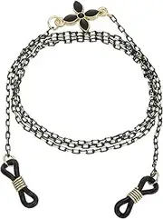 [uxcell] Beaded Glasses Chain, Eyeglass Chain Eyewear Retainer Eyeglasses Strap Holder Around Neck Sunglasses Chains for Women Girls, Black Leaf
