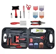 Pet Clipper Grooming Kit Electric Trimmer 0.8-13Mm Comb Case Dog Cat Blue