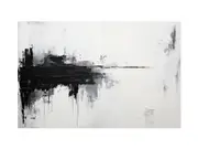 White Black Painting Canvas Print
