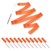 Dance Ribbons 14Pcs 78.7 Inch Gymnastics Streamers for Gifts Dancing Orange Red