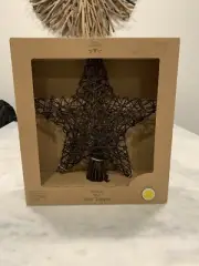 Bee & Willow™ 12-Inch LED Woven Star Rattan Christmas Tree Topper