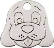 Stainless Steel Red Dingo Dog Face ID Collar Charm Tag Small Medium Large